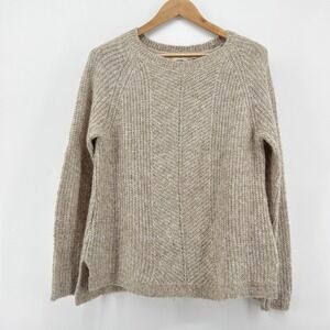 FatFace Womens Mohair Bland Sweater Beige Chevron Pattern‎ Long Sleeve Size 8